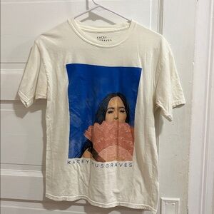 Target Cream Graphic Tee with Blue and Pink Design